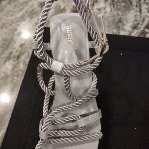 Guess light gray wedge heels, size 9 1/2,